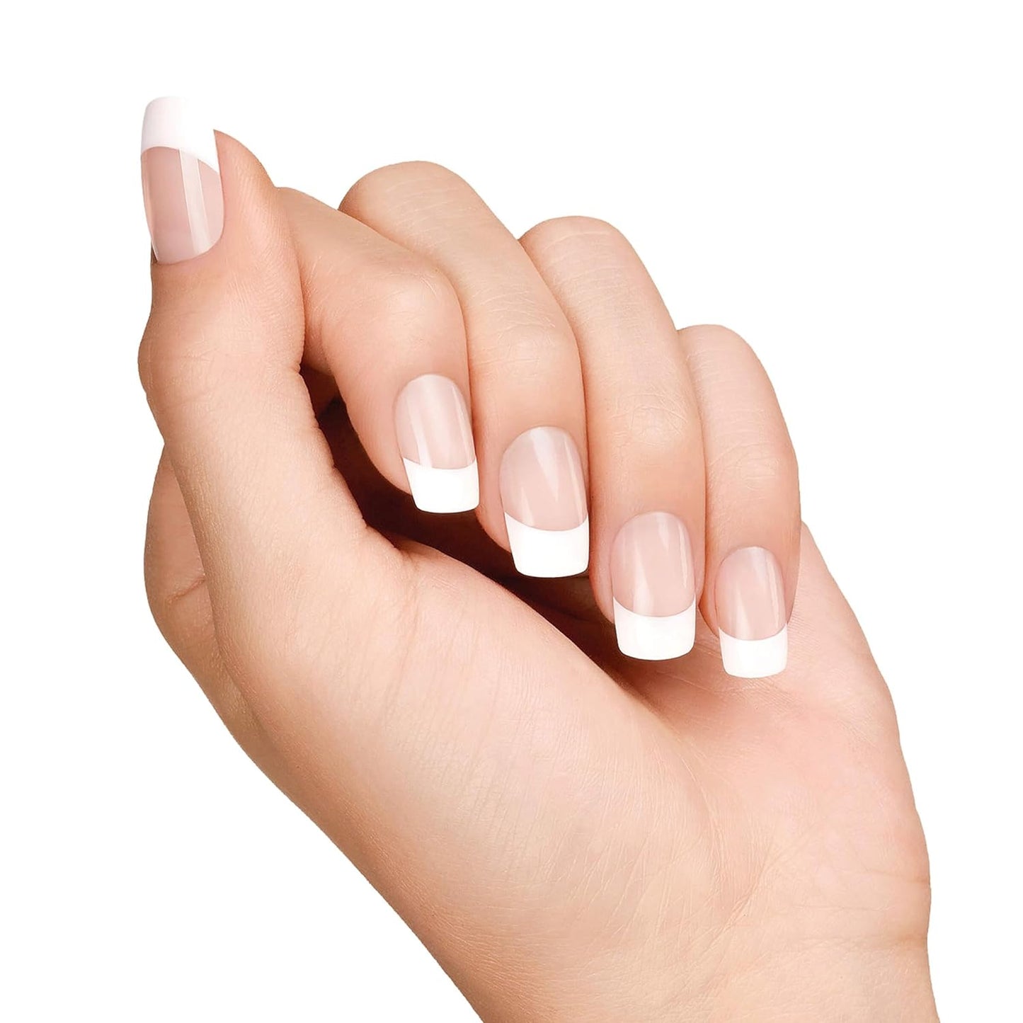 KISS Everlasting Press On Nails, Nail glue included, Infinite', French, Medium Size, Squoval Shape, Includes 28 Nails, 2g Glue, 1 Manicure Stick, 1 Mini file