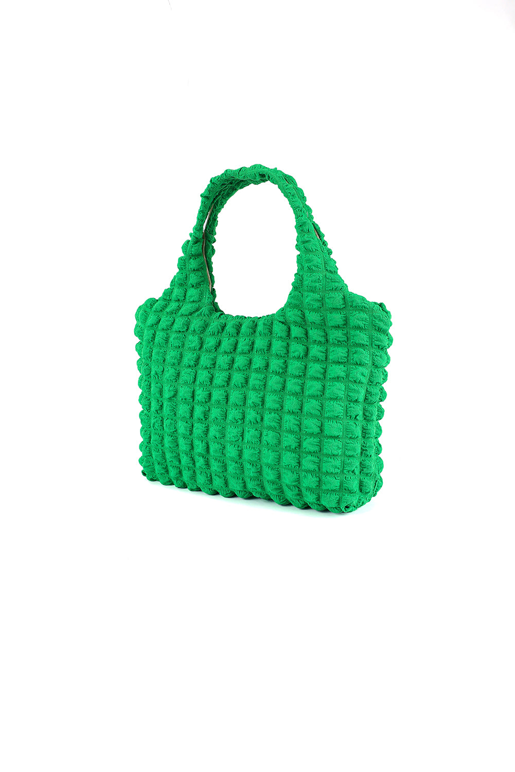 Rose Textured Pleated Bubble Shoulder Bag