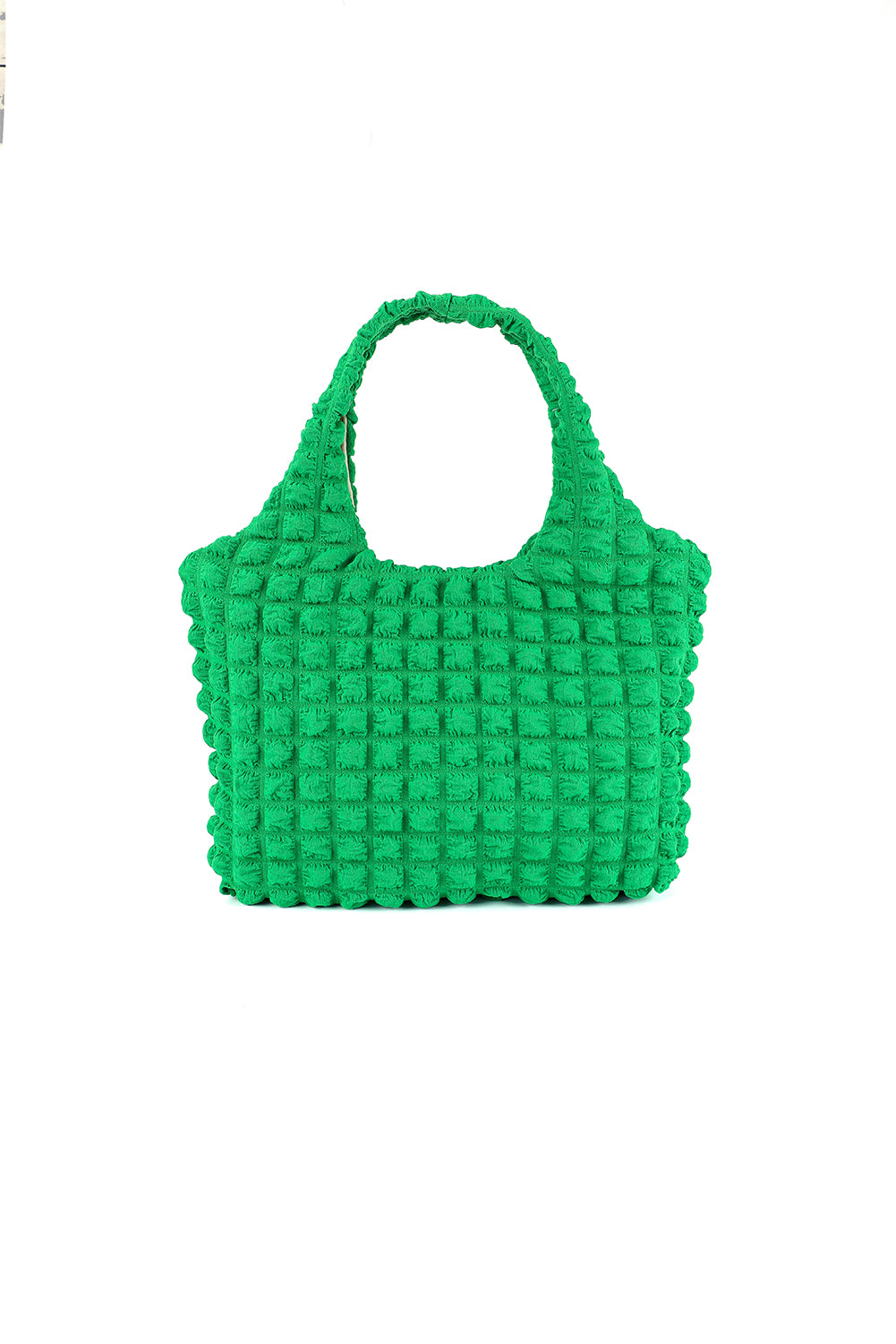 Rose Textured Pleated Bubble Shoulder Bag