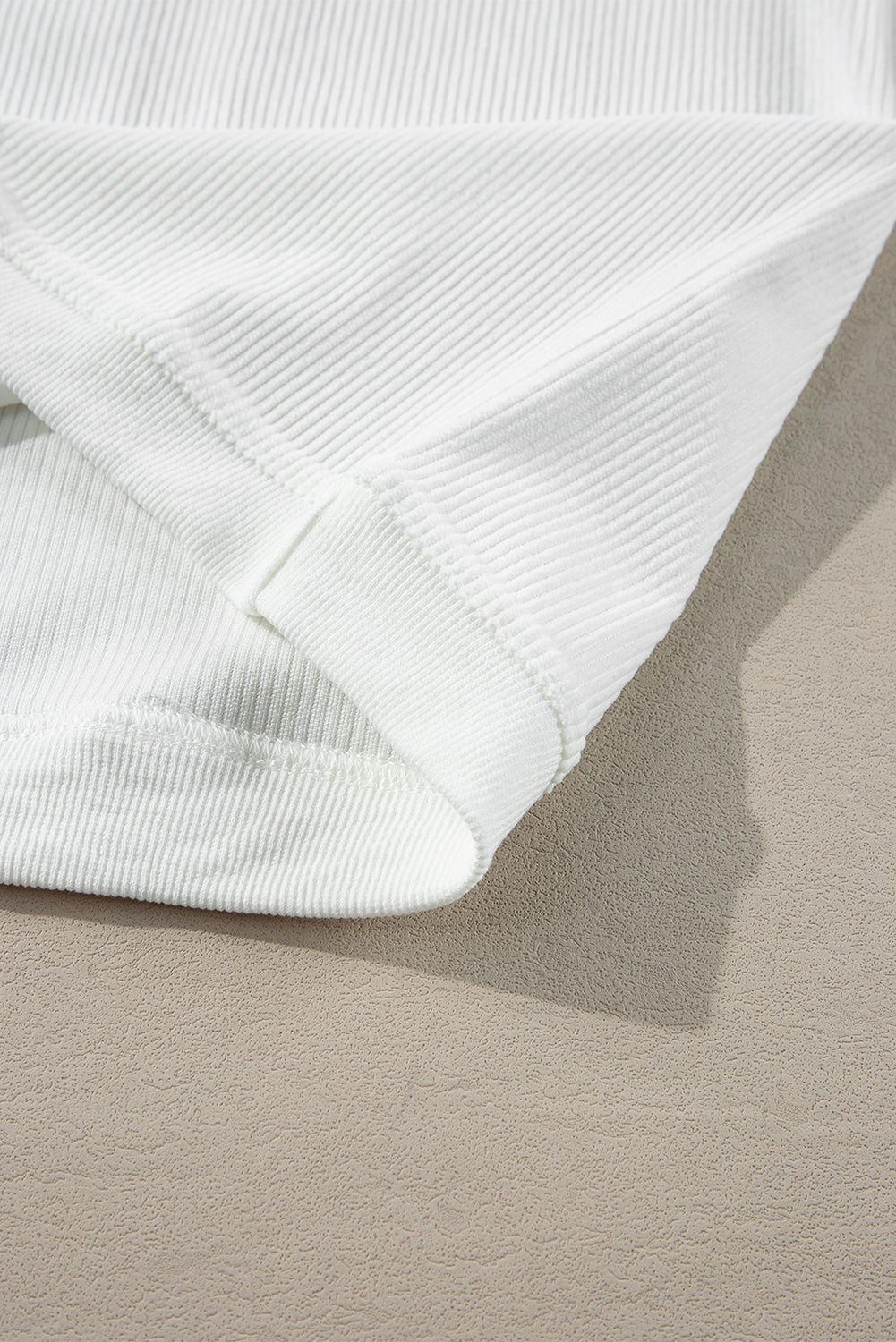 Light Grey Drop Shoulder Ribbed Oversized Sweatshirt