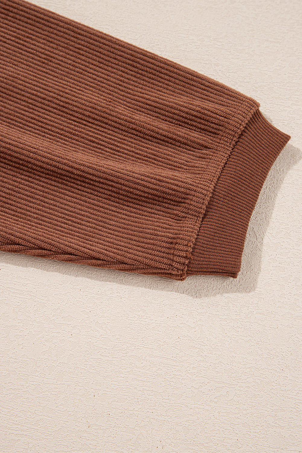 Light Grey Drop Shoulder Ribbed Oversized Sweatshirt