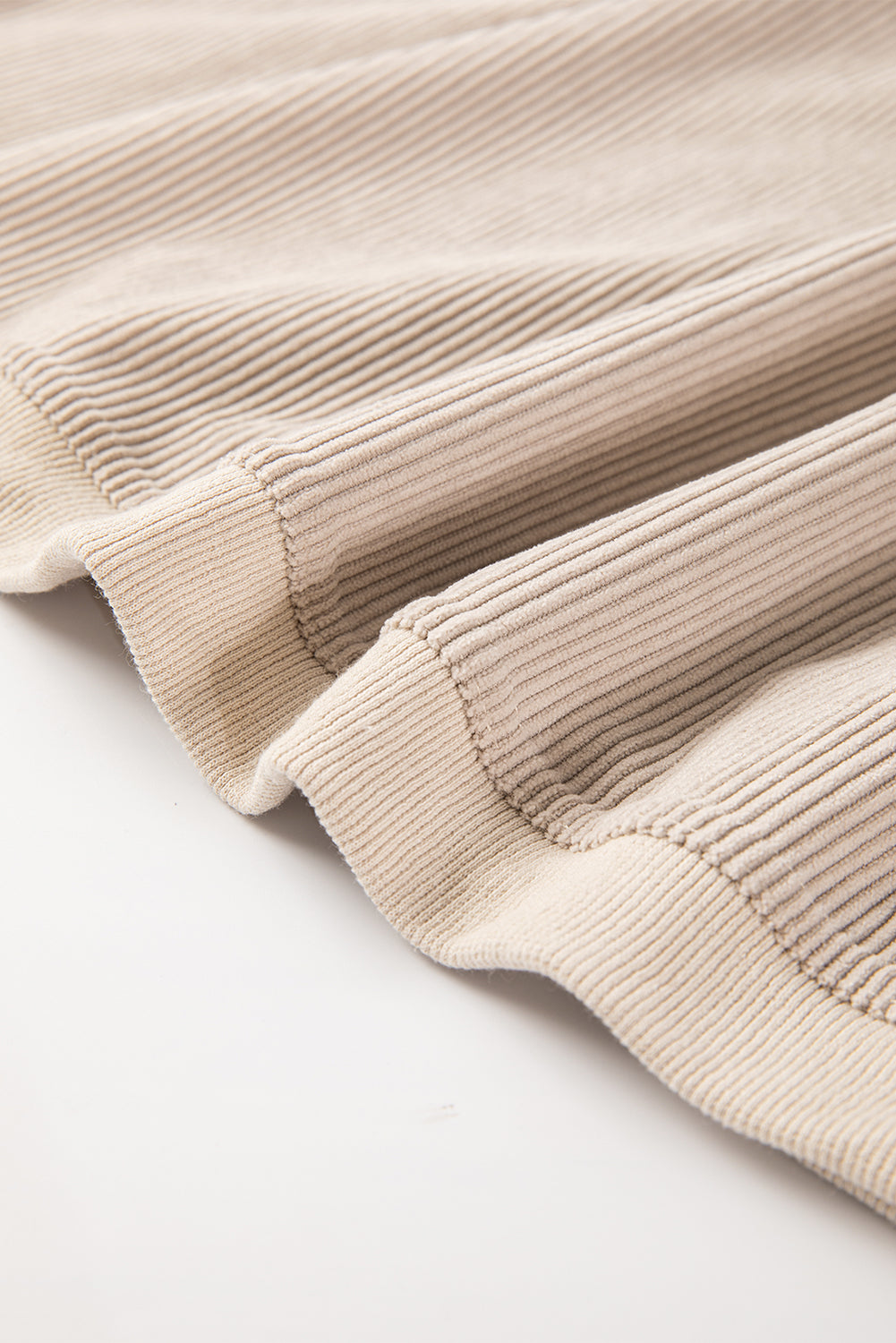 Light Grey Drop Shoulder Ribbed Oversized Sweatshirt