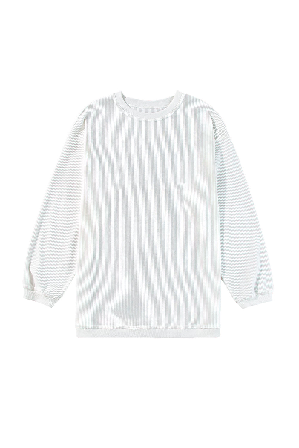 Light Grey Drop Shoulder Ribbed Oversized Sweatshirt