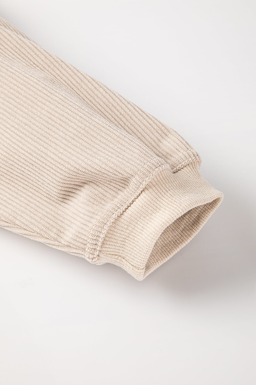 Light Grey Drop Shoulder Ribbed Oversized Sweatshirt